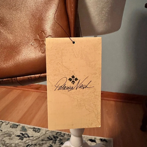 Patricia Nash Marisol European Map Leather Sling Bag Riot Rust NWT - Picture 4 of 13